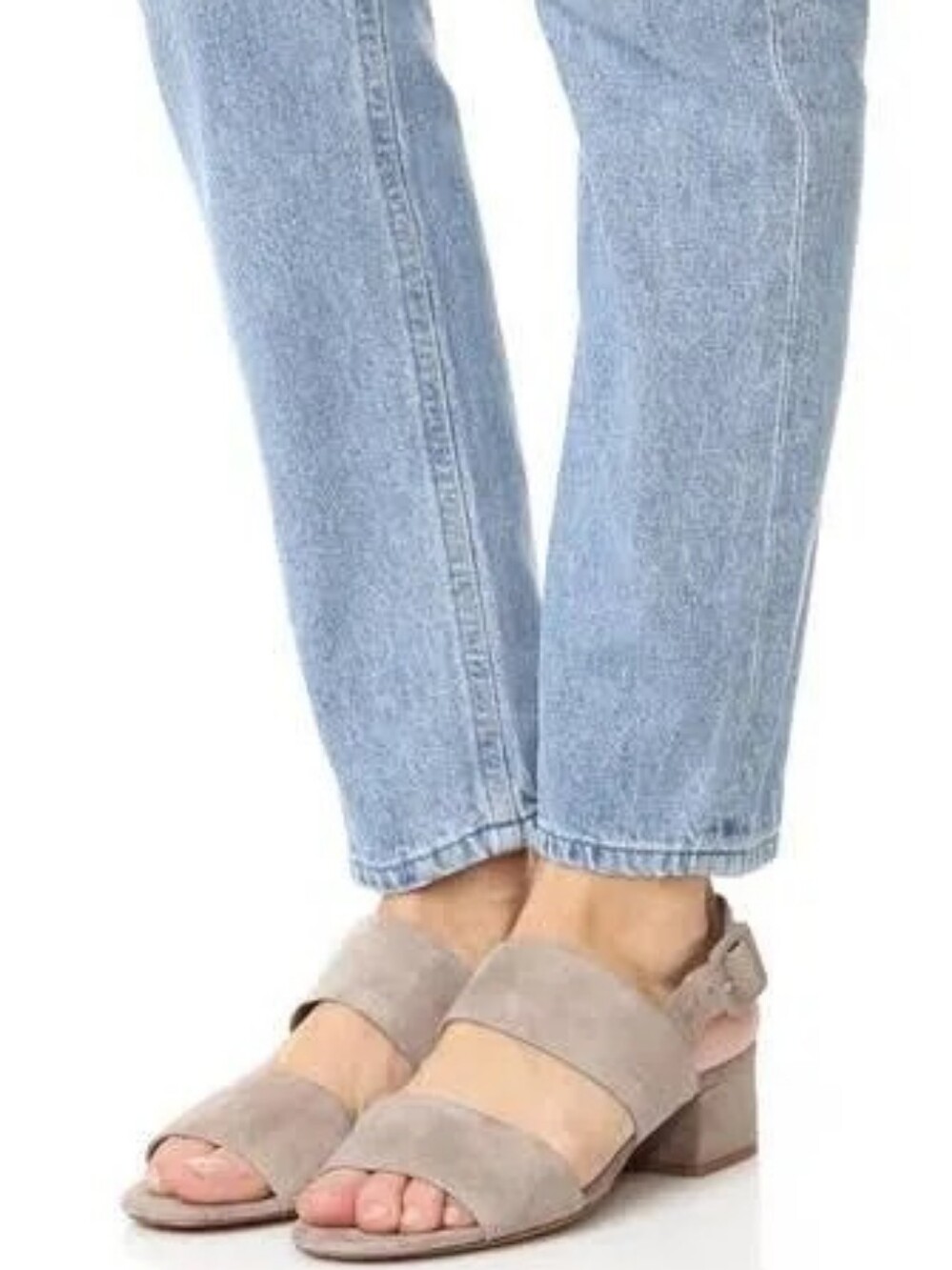 Vince Taye Suede Block Heel Sandals Taupe, 9M